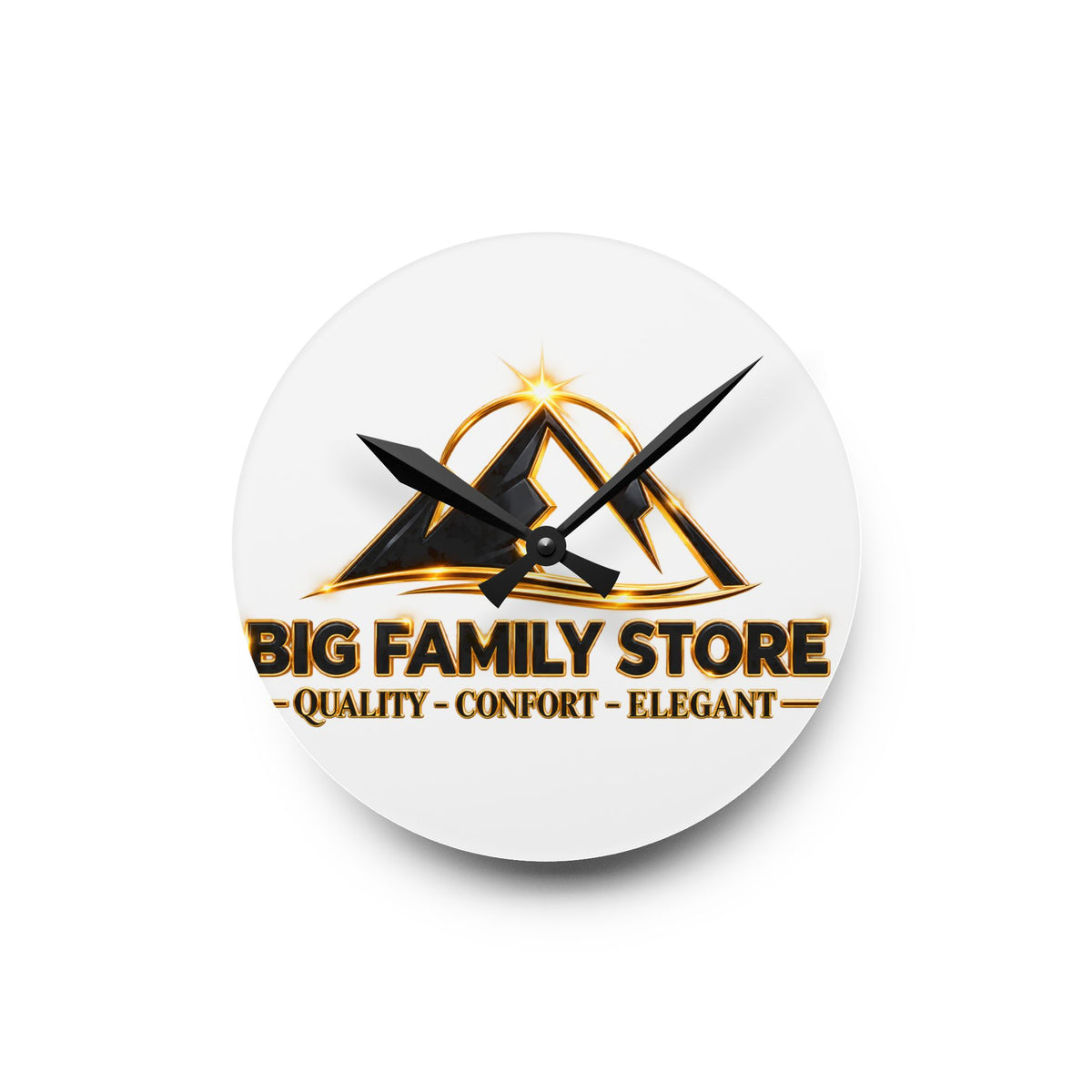 Acrylic Wall Clock — Branded 'Big Family Store' Logo Decorative Clock