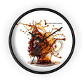 Coffee Splash Wall Clock — Artistic Afrocentric Brew Portrait ("Enjoy Your Coffee")