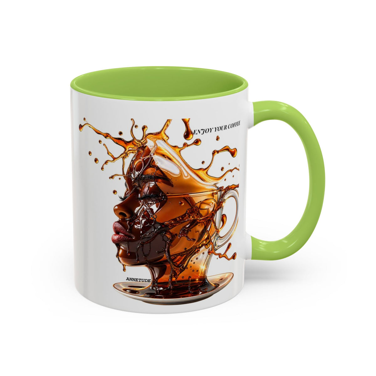 Coffee Splash Accent Mug — "Savor the Coffee" Artistic Drip Design (11/15oz)