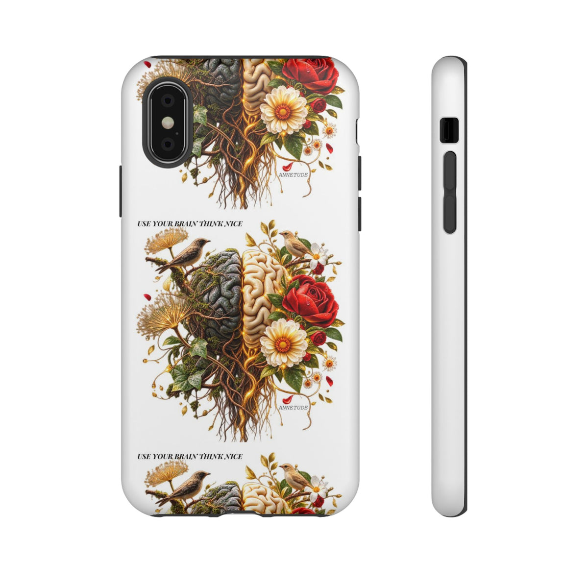 Phone Case — Floral Brain Illustration Protective Cover