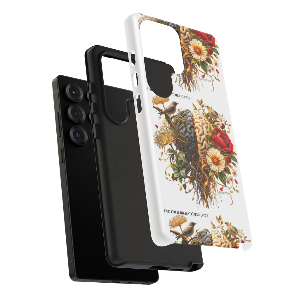 Phone Case — Floral Brain Illustration Protective Cover