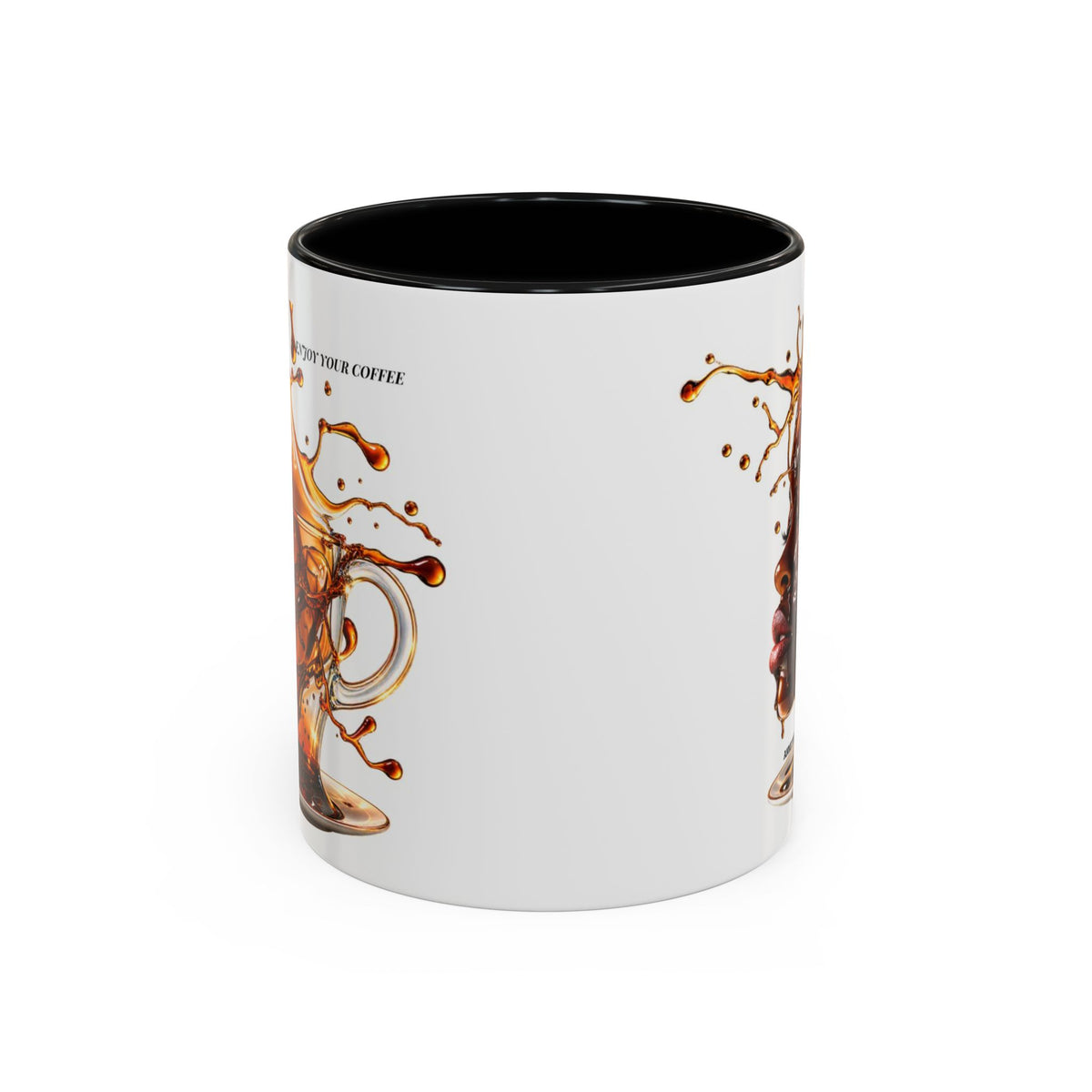 Coffee Splash Accent Mug — "Savor the Coffee" Artistic Drip Design (11/15oz)