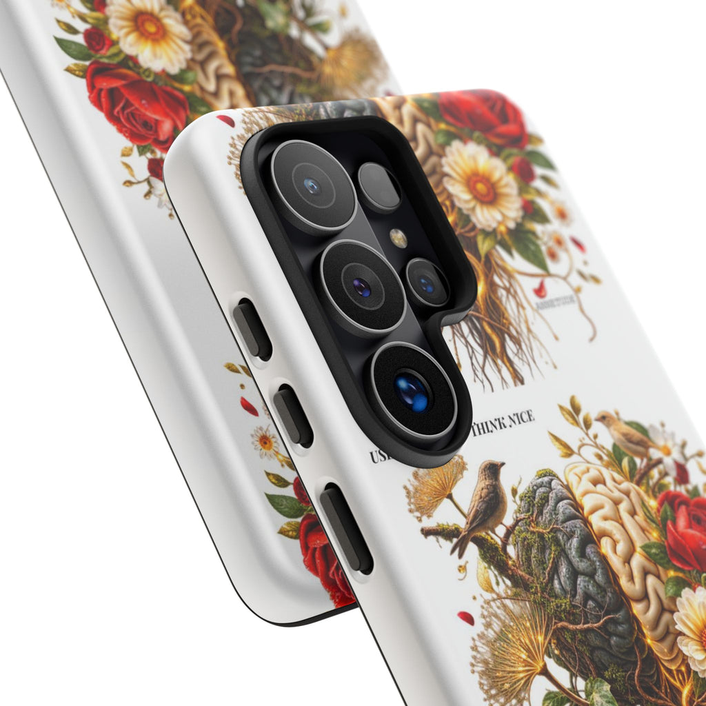 Phone Case — Floral Brain Illustration Protective Cover