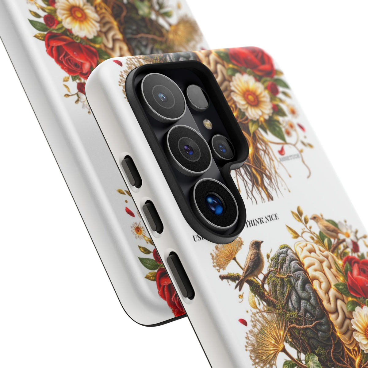 Phone Case — Floral Brain Illustration Protective Cover